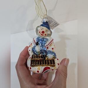 Vintage Slavic Treasures Clown Blown Glass Christmas Tree Ornament